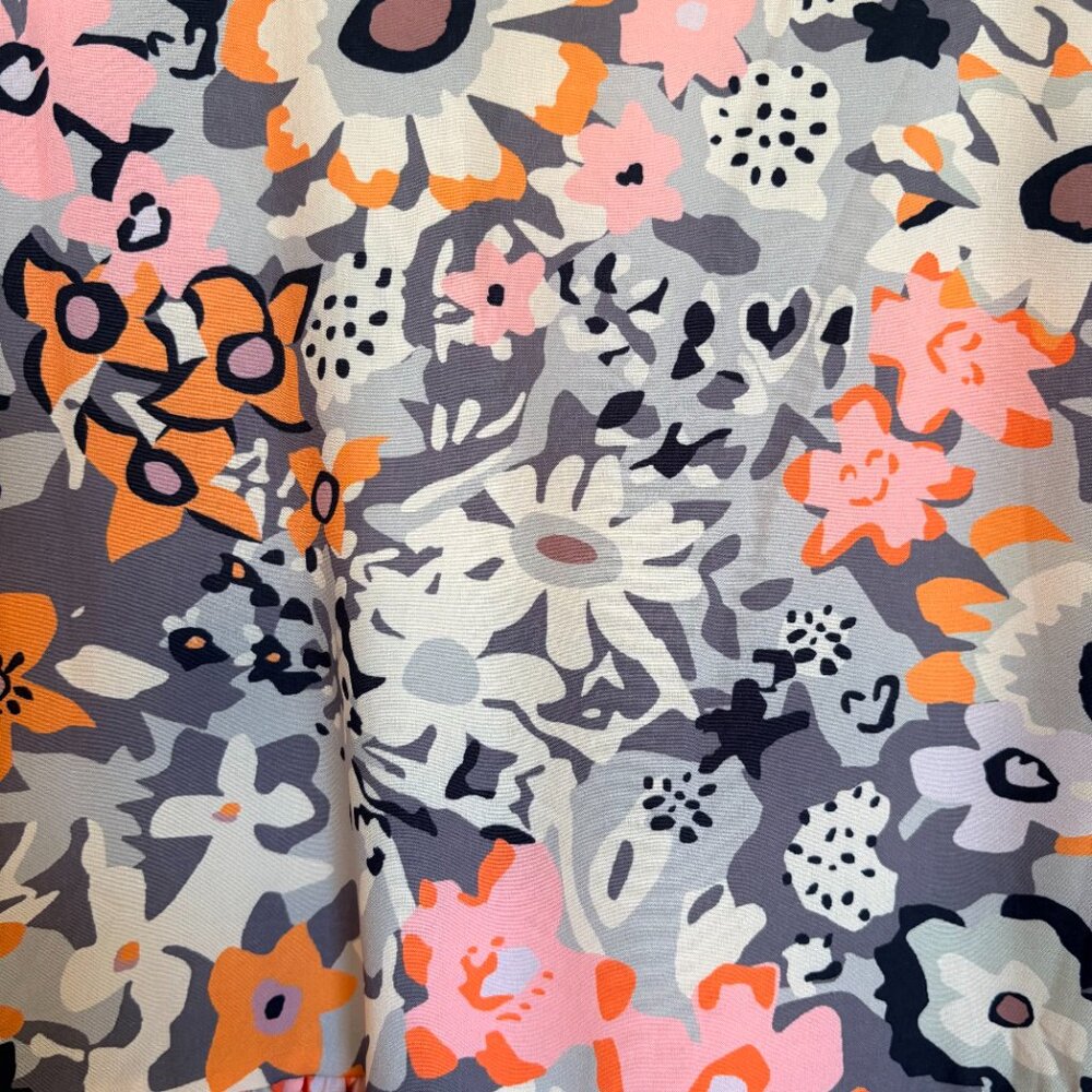 Made With Love NWT Floral Midi Dress Taupe Pink Orange Boho Summer Wedding - Picture 3 of 5